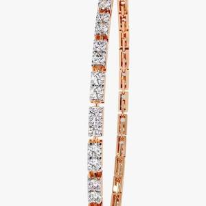 Silver <b>Rose</b> Gold Plated Moissanite Tennis Bracelet Brilliant Cut Channel Setting Geometric Design Trendy Unisex Everyday Wear - Product Image 5