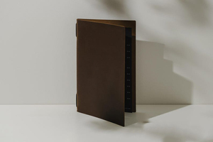 Porte-menu en cuir véritable personnalisé, imperméable, luxueux, classique, porte-menu de restaurant, ALM-0073 - Product Image 2