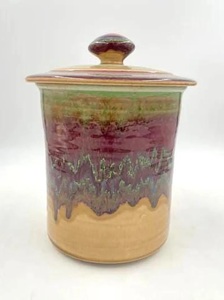 Multicolor Reactive Glaze Storage Canister Airtight <b>Lid</b> Freshness Seal Durable Finish Space Saving <b>Decorative</b> Kitchen Storage - Product Image 2