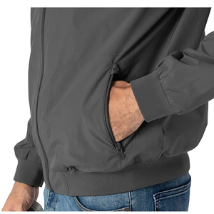 <b>Men's</b> Windproof Solid Color Zipper Closure Stand Collar Casual Wear Polyester Material Breathable Bomber <b>Jacket</b> <b>For</b> Sale - Product Image 5