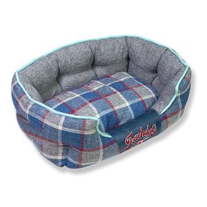 Cuccia Ovale per Cani con Design Architettonico a Quadri, Letto Elegante per Animali Domestici per un Sonno Confortevole - Product Image 1
