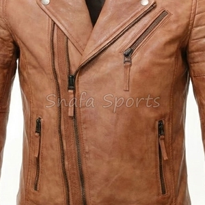 Chaqueta de Cuero Personalizada de Alta Calidad, Resistente al Viento, con Cierre, Cuello Personalizado y Etiqueta, Chaquetas de Cuero para Hombre - Product Image 3