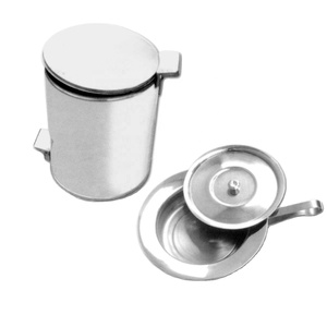 Contenedor de acero inoxidable y bandeja redonda para almacenamiento de instrumentos quirúrgicos - Product Image 1