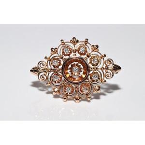 Broche Antiguo de Plata 925 con Baño de Oro de 14k y Decoración de Diamantes Moissanite, Hecho a Mano en los Años 1900 - Product Image 1