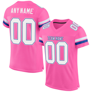 Camiseta de Fútbol Rosa Personalizada, Malla Blanca Real, Auténtica, Impresión Personalizada, Camiseta de Malla Extra Grande, Ropa Deportiva de Alta Calidad - Product Image 1