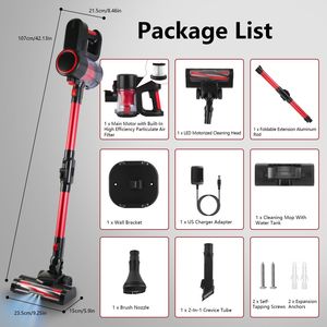 Aspirapolvere Senza Fili Leggero con Batteria da 12000mAh, Funzione Lavapavimenti con Illuminazione, 2 Velocità, Aspirapolvere Verticale Portatile - Product Image 2