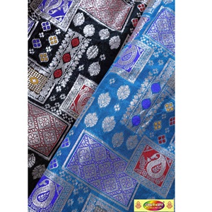 ผ้าซาตินโบรเคดไนลอนที่สามารถย้อมสีได้ 100% |   ลายดอกไม้เรขาคณิตแบบแจ็คการ์ดดั้งเดิม |   ผ้าแฟชั่นลายเมทัลลิก - Product Image 1