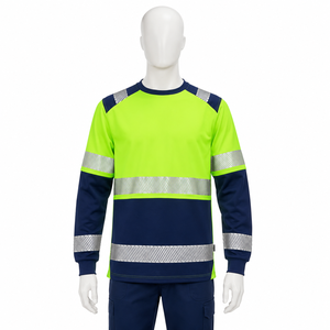 T-shirt de sécurité réfléchissant haute visibilité à manches longues, vêtements de travail haute visibilité, vêtements de protection pour la construction industrielle, chemise de travail pour hommes - Product Image 2