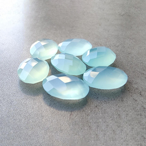 Calcedonia Aqua Natural, Corte Ovalado Tipo Briolette, Piedra Preciosa Calibrada para Joyería - Product Image 5