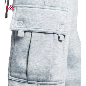 Men's <b>Light</b> Gray Cotton Cargo Baggy <b>Trousers</b> Elastic Waist Multiple Pockets Casual Autumn Wear Care Master - Product Image 6