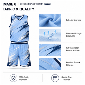 Maillot de basket-ball imprimé de qualité supérieure, uniforme personnalisé pour équipe, tissu 100 % polyester respirant, uniforme de sport professionnel - Product Image 5
