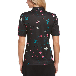 Camiseta de Manga Corta Negra para Mujer, Transpirable, de Punto, Diseño Casual, Impresión Digital, Spandex/Poliéster, Logotipo Frontal - Product Image 2