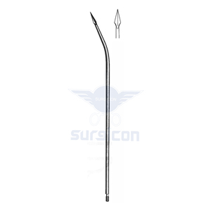 Aguja Redon de 19.5 cm / 7-3/4 Pulgadas, 16 Calibres, Punta de Lanceta Ligeramente Curvada, Extremo Roscado, Acero Inoxidable, Aguja Quirúrgica para Drenaje - Product Image 1
