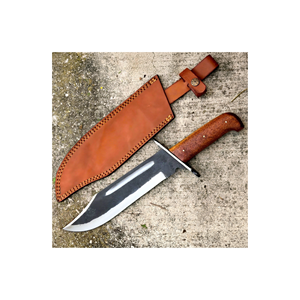 Cuchillo clásico de hoja fija de gran venta con mango de madera remachado y hoja bicolor - Product Image 5
