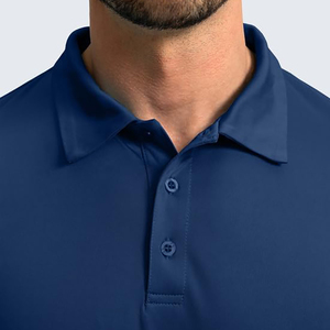 Polo de Punto de Manga Larga para Hombre, Color Sólido, Corte Casual, Azul Marino - Product Image 5