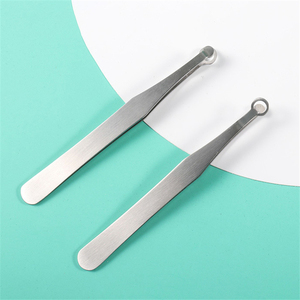 Easy Cut Stainless Steel <b>Long</b> Needle Round Head <b>Nose</b> Hair Tweezers for Men - Product Image 5