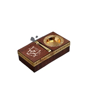 Arabic Style Wood Incense Burner Mubkhar Bakhoor <b>Box</b> Set Portable Oud Burner Tray for Home Fragrance <b>Eid</b> Ramadan <b>Gift</b> Bakhoor - Product Image 1