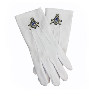 Gants de frappe de baseball 2024 en promotion avec logo couleur personnalisable, taille ajustable, en coton, motif maçonnique, broderie équerre et compas - Product Image 3