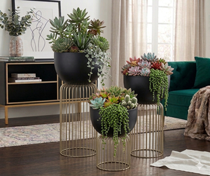 Ensemble de 2 jardinières en métal thermolaqué, durables, multi-usages, pour l'intérieur et l'extérieur, avec drainage - Product Image 2