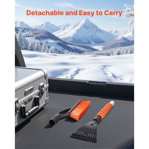 Brosse à neige en aluminium de 27 pouces avec grattoir à glace pour pare-brise de voiture, avec poignée en mousse, outil de dégivrage sans rayures en plastique - Product Image 5