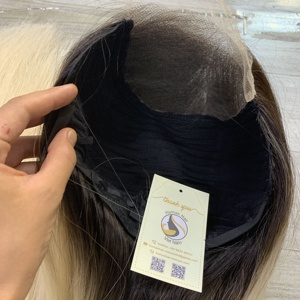 Perruque en cheveux humains vietnamiens de haute qualité sans colle 5x5 HD Lace Closure Ombre Blonde Naturelle Lisse - Product Image 6