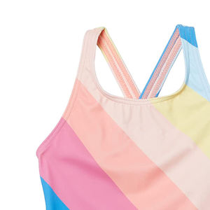 Traje de Baño de Una Pieza para Mujer, Cuello en V, Diseño Asimétrico con Bloques de Color, Secado Rápido, Spandex y Nailon - Product Image 6