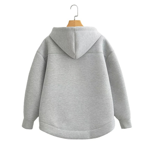 Sudadera con capucha y cremallera para mujer, doble capa, forro polar cepillado, para el fin de semana, proveedor OEM ODM, suministro al por mayor - Product Image 2