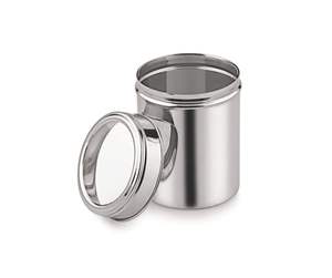 Recipiente de Almacenamiento de Cocina de Acero Inoxidable Ecológico con Acabado Espejo y Ventana Transparente, Apto para Contacto con Alimentos - Product Image 2