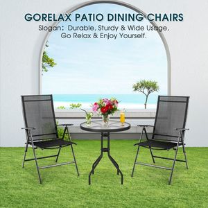 <b>Set</b> of 2 Adjustable Portable Patio <b>Folding</b> <b>Dining</b> Chair Recliners Comfortable Outdoor Furniture for Home Use - Product Image 2