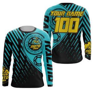 Jersey de Motocross Personalizado para Adultos, Camiseta de Manga Larga para Carreras de Descenso, Secado Rápido y Transpirable, Nombre del Equipo OEM - Product Image 4