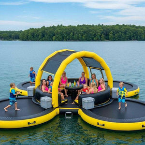 Île flottante gonflable Aqua Party avec tente, plateforme et bar, garantie 1 an, capacité 5-10 personnes, en PVC - Product Image 5
