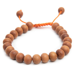 Bracelet en perles de bois de santal naturel fait à la main, Mala, chapelet de prière pour la méditation et le yoga - Unisexe - Product Image 1