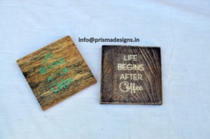 Posavasos de Madera al por Mayor con Logotipo Grabado a Láser, Protector de Mesa Rústico, Regalo Personalizado, Posavasos para Cerveza - Product Image 5