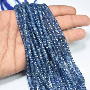 Natural Kyanite Faceted Rondelle Gemstone Beads 3x5mm Loose Kyanite Beads For Jewelry Necklace Making Wholesale Bulk Gemstone - Product Image 4