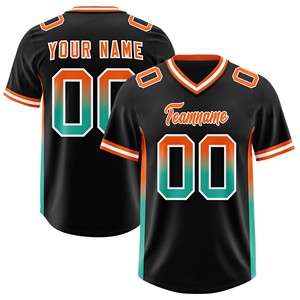 Jersey de Fútbol Americano Universitario con Cuello en V, Mezcla de Poliéster y Spandex, Costuras Personalizadas, Secado Rápido, Adhesivo de Transferencia Personalizado, Entrega Rápida - Product Image 3