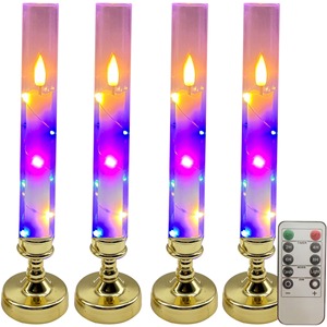 LED New Remote-Controlled Candlestick, Perfect For Candlelight Dinner Scene Setup, With Colorful Surround <b>Light</b> Strips - Product Image 1
