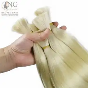 Big Deal on Born Straight Blonde Bulk Hair Extensions 100% Vietnamese Virgin Human Hair No Genius Weft Length 8 -32 Inches