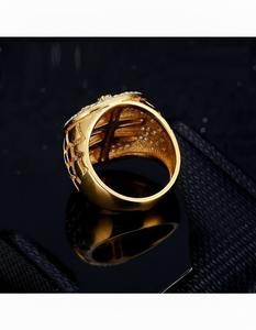 Bague Croix de Jésus Hip Hop Premium pour Homme, Effet Diamant, Tête Ronde, en Argent Sterling 925, Finition Or 10K 14K, Bijou de Soirée - Product Image 6