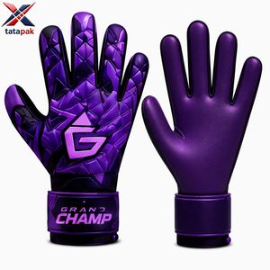 Guantes de Portero de Fútbol Profesionales de Alta Adherencia, Palma de Látex Natural, Protección para los Dedos, Antideslizantes, Transpirables, Cierre de Gancho y Bucle - Product Image 1