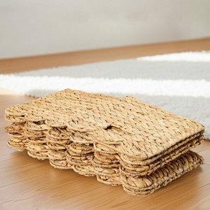 Water Hyacinth Storage Basket Woven Organizer <b>Bin</b> With Handle For Kitchen Pantry Shelf With Scalloped Edge Home Storage Solution - Product Image 6