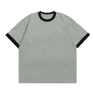 T-shirts unisexes de haute qualité avec col et poignets contrastés, personnalisés, 100% coton, 320 g/m², coupe ample et oversize, t-shirt Ringer pour hommes - Product Image 5