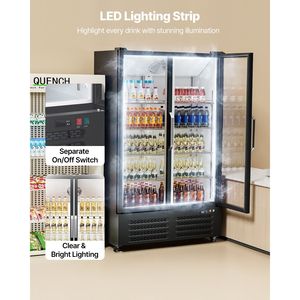 Congelatore e Frigorifero Commerciale con Doppia Porta in Vetro da 26,69 CU.FT, Espositore Refrigerato per Bevande - Product Image 5