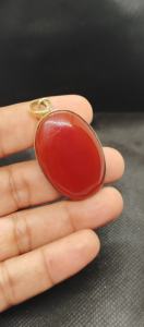 Colgante de Cornalina Roja Ovalada Natural al por Mayor, Joyería Artesanal de Declaración con Ónix Chapado en Oro, Estilo Tribal Robusto - Product Image 3