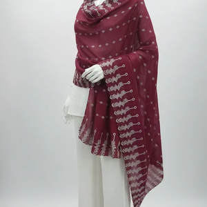 Tela Transpirable, 12 Colores, Todas las Temporadas, Elegante Chal Musulmán de Algodón Voile Original para Mujer, Bordado Floral, Longitud Media - Product Image 1