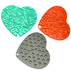 Tapis à lécher en forme de coeur pour animaux de compagnie assiette d'alimentation pour animaux de compagnie assiette d'alimentation lente - Product Image 1