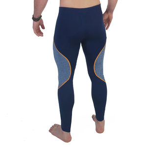 Leggings de compresión de cintura alta para hombre, de largo completo, con bloques de color, elásticos en cuatro direcciones, pantalones de yoga con cintura elástica y costuras en contraste. - Product Image 6