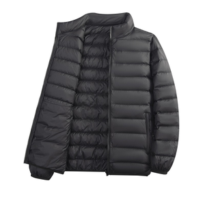 Custom <b>Men's</b> <b>Safari</b> <b>Jacket</b> Lightweight Quilted Autumn Coat Wind Resistant Stand Collar Front Logo Casual Outdoor OEM - Product Image 5