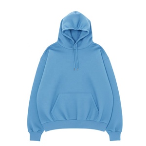 Sudadera con Capucha Oversize Unisex Azul Sólido de Poliéster Tejido Casual de Invierno con Bolsillos Ajuste Regular Antipilling - Product Image 1