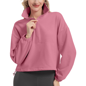 Sweat-shirt court zippé pour femme – Qualité supérieure, pull chaud d'hiver, haut court durable pour l'extérieur, vêtement de détente de luxe - Product Image 5