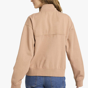 Sudadera de algodón polar de 400 GSM para mujer, cuello alto con media cremallera, corte holgado, personalizable con tu logo, ideal para exteriores, OEM, ¡la más vendida! - Product Image 2